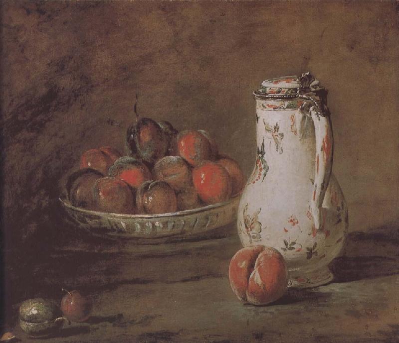 Jean Baptiste Simeon Chardin Loaded peaches and plums in a bowl of water oil painting image